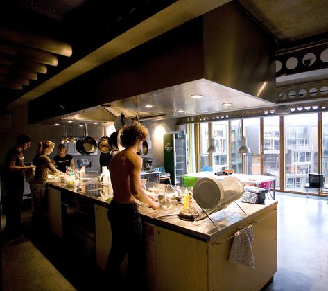 Gallery of Tietgen Dormitory / Lundgaard & Tranberg Architects - 2 Tietgen Dormitory, Micro Housing, Wickes Kitchens, Modern Wood Floors, Dormitory Kitchen, Student Hostel, Urban Regeneration, Community Kitchen, Communal Kitchen