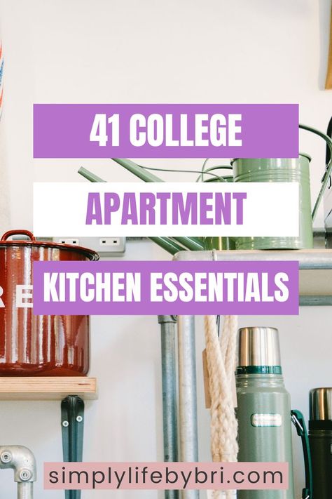 college apartment kitchen essentials Kitchen Decor For College Apartment, College Kitchen Organization, Apartment Kitchen Needs, College Apartment Kitchen Essentials, College House Kitchen, Apartment Kitchen Essentials, College Kitchen Essentials, College Apartment Kitchen, Student Kitchen