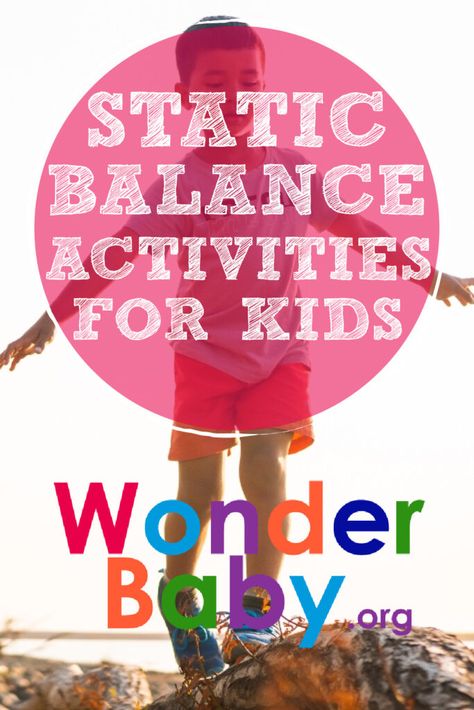 Static Balance Activities for Kids Balance Exercises For Kids, Balancing Activities For Kids, Balance Activities For Kids, Coordination Activities, Strengthen Core, Balance Exercises, Toddler Development, Games For Toddlers, Emotional Development