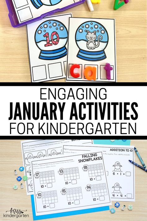 Getting students back on track after winter break can be a challenge. In this post, I'm sharing a variety of activities for January that you can use to get your learning routine back on track. Click here to take a closer look at these January activities for kindergarten. January Writing Center Kindergarten, January Writing Center Preschool, January Learning Activities For Kids, January Centers For Kindergarten, January In Kindergarten, January Kindergarten Themes, Winter Centers Kindergarten, January Kindergarten Activities, Activities For January