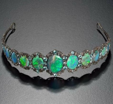 Opal Tiara, Royal Jewellery, Tiara Silver, Silver Tiara, Diamond Tiara, Royal Jewels, Royal Jewelry, Crown Jewels, Deco Jewelry