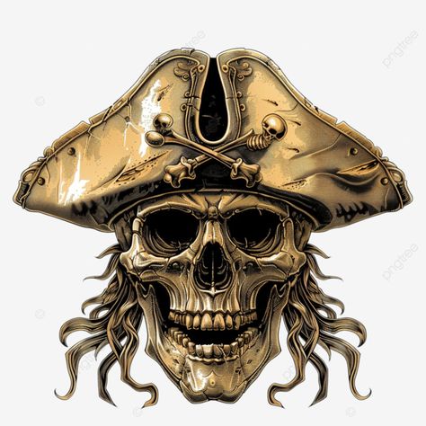 the pirate king lord of the sea the golden pirate skull design pirate captain sword png The Pirate King, Pirate Skull, Dead Man, Skull Design, Graphic Resources, Clip Art, Design