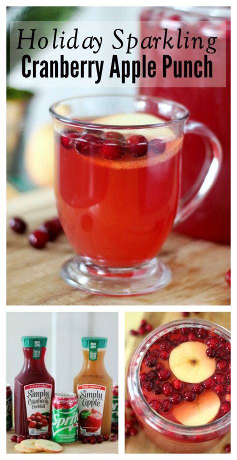 Punch Using Apple Juice, Apple Juice Punch Non Alcoholic, Cranberry Christmas Punch, Apple Juice Punch, Thanksgiving Punch Non Alcoholic, Refresher Drinks, Donut Business, Cranberry Apple Juice, Warm Holiday Drinks