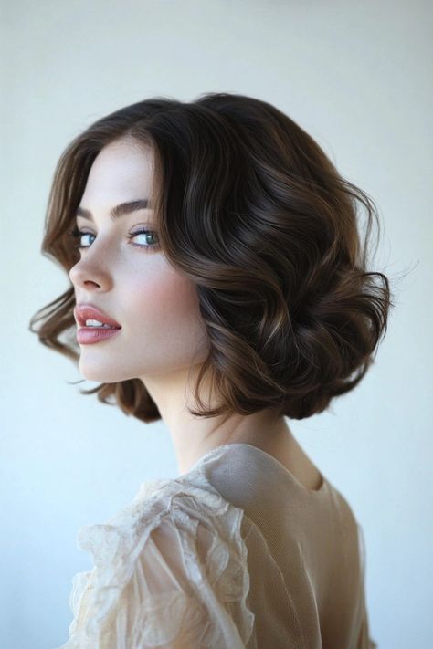 25 Trendy Mid Length Bob Hairstyles to Revamp Your Look Victorian Era Hairstyles, Era Hairstyles, 1930s Hair, Radium Girls, Historical Outfits, Beauty Tiktok, Retro Curls, Cute Bangs, Vintage Curls