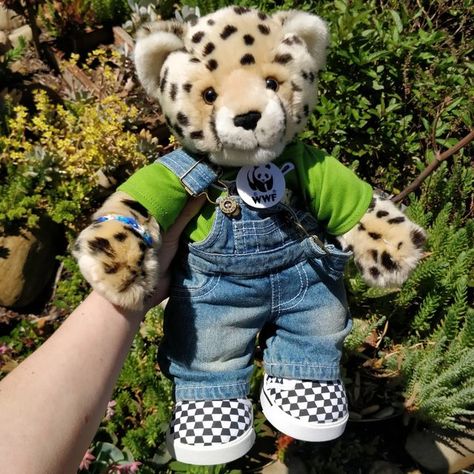 Build A Bear Cheetah, Build A Bear Outfit Ideas, Build A Bear Ideas, Cute Build A Bears, Build A Bear Aesthetic, Build A Bear Dog, Build A Bear Accessories, Cheetah Style, Build A Bear Outfits