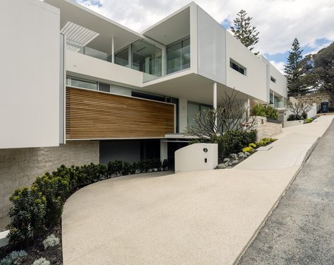 Multi residential, driveway, planting, landscape, entrance, sloped, coastal planting, ocean views, Landscaping Driveway Entrance, Driveway Planting, Entrance Plants, Landscape Entrance, Australia Apartment, Landscaping Driveway, Front Yards Curb Appeal, Driveway Entrance, Concrete Driveways