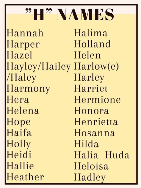 Names that start with “H” H Name, P Names, H Names, Name Suggestions, Best Character Names, Fantasy Names, Creative Names, Aesthetic Names, Pretty Names