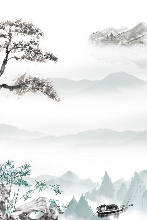 Ink Wallpaper, Ink Landscape, Asian Wallpaper, Baby Crafts Diy, Chinese Background, Chinese Wallpaper, Blue Butterfly Wallpaper, We Bare Bears Wallpapers, Photo Frame Wallpaper