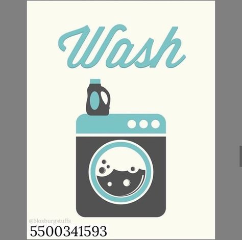 Cute Bloxburg Picture Codes Bathroom, Bloxburg Bus Stop Decals Codes, Bloxburg Decals Codes Laundry Room, Bloxburg Laundry Room Decals, Laundry Prints, Decal Bloxburg, Wall Art Groupings, Laundry Decal, Laundry Room Decal