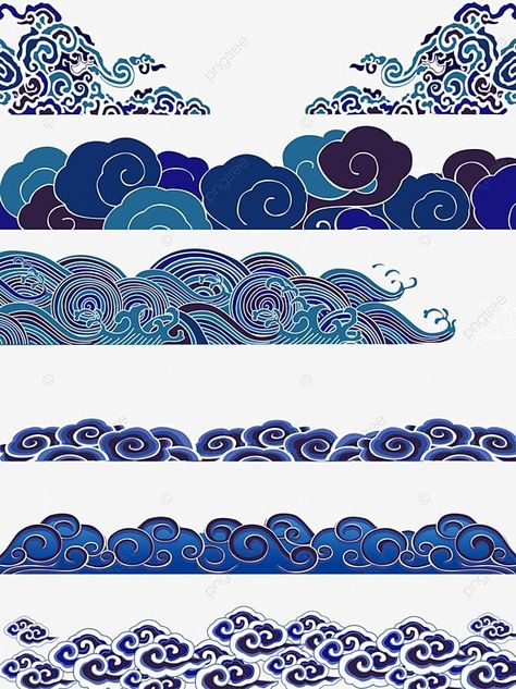 Cloud Texture, Band Tattoo Designs, Retro Chinese, Blue Lantern, Cloud Vector, Clouds Pattern, Decorative Pattern, Band Tattoo, Retro Waves