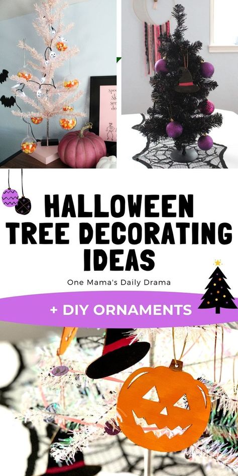 Diy Halloween Tree, Halloween Ornaments Diy, Daily Drama, Tree Decorating Ideas, Cute Halloween Decorations, Make Halloween, Mini Tree, Halloween Miniatures, Homemade Ornaments