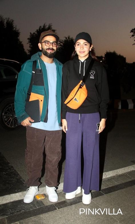 Virat Kohli And Anushka Sharma, Anushka Sharma Virat Kohli, Anushka Sharma And Virat, Virat Kohli And Anushka, Famous Indian Actors, Celebrity Casual Outfits, Airport Fits, Style Outfits Men, Anushka Sen