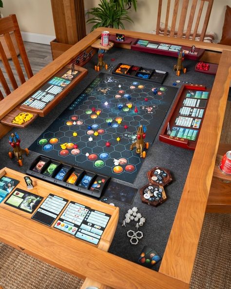 Which Modular Gaming Table Accessory would you pair with your favorite board game? 🎲 Modular Gaming Table will be launching on Kickstarter soon! Check out our link in bio to learn more! 🔥 #boardgame #gamingtable Board Game Table Topper, Board Game Accessories, Board Game Table Diy, Diy Board Game Table, Game Room Card Table, Modular Game Table, Boardgame Tables, Diy Game Table, D&d Table Gaming