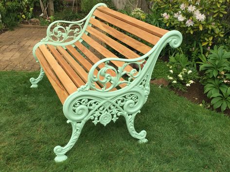 Baroque Garden, Porch Seating, Restore Cast Iron, Wrought Iron Bench, Cast Iron Garden Bench, Deck Bench, Reading Garden, Cast Iron Bench, Park Benches