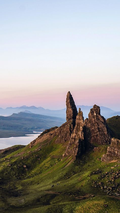 Nature phone wallpaper background, the Storr on the Trotternish peninsula of the Isle of Skye, Scotland | free image by rawpixel.com Mountain Iphone Wallpaper, Nature Phone Wallpaper, Scotland Wallpaper, Reflection Photos, Isle Of Skye Scotland, Create Color Palette, Eilean Donan, The Isle Of Skye, Skye Scotland