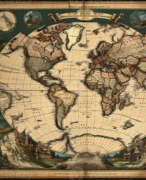 Antique map image Vintage Map Aesthetic, Old Monuments, Angel Spiritual, World Map Photo, Deity Work, Globe Tattoos, Really Cool Wallpapers, Maps Aesthetic, Map Tattoo