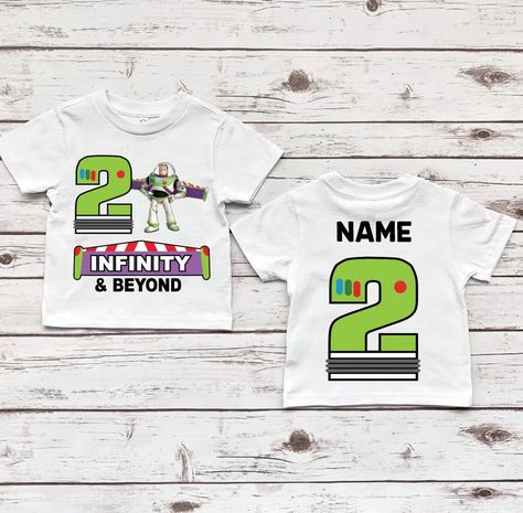 Buzz Lightyear Shirt, Woody Birthday, 2nd Birthday Party For Boys, Story Birthday, Toy Story Shirt, 2nd Birthday Party Themes, Toy Story Birthday Party, 2 Birthday, Birthday Boy Shirts