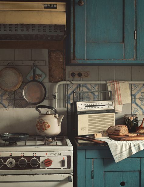 ArtStation - Granny's Kitchen Makeover Kitchen, Dream House Decor, Slow Living, House Inspo, Dream Home Design, Dream Room, Kitchen Cabinet, تصميم داخلي, Future House