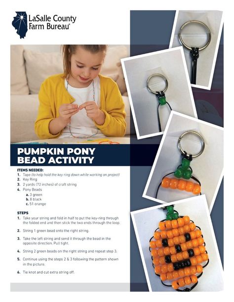 Pumpkin Pony Bead Activity. Visit our Pinterest page for more pony bead activities & more! Pony Bead Activities, Bead Activities, Bead Pumpkin, Pinterest Page, Pony Beads, Plastic Beads, Green Bead, Bead Crafts, Agriculture