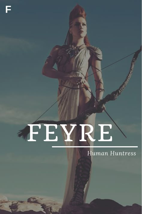 "Feyre", es el nombre de la protagonista de la serie de A Court of Thorns and Roses de Sarah J. Maas, y curiosamente significa "cazadora de humanos". Loco, no? Huntress Names, Fantasy Names Feminine, Literary Names, Strong Baby Names, Fantasy Character Names, Feminine Names, Female Character Names, Unisex Baby Names, Traditional Names