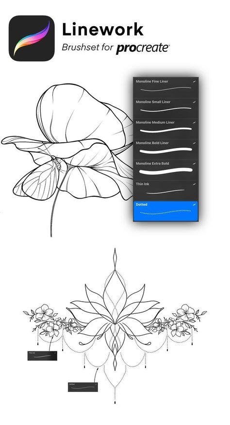 Procreate fine liner brush for tattoo and lineart | Download now! Procreate Brushes Download, Procreate Downloads, Brush For Procreate, Brush Tattoo, Best Procreate Brushes, Skin Paint, Photoshop Brushes Free, Illustrator Brushes, Free Procreate