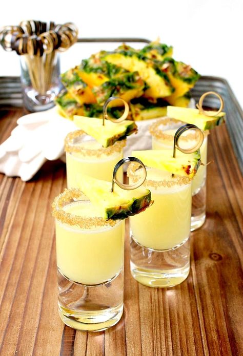 Double Trouble Tropical Tequila Shots | A Fun Tequila Drink | Mantitlement Drink Dispenser Cocktails, Tequila Mixed Shots, Mixed Tequila Shots, Yellow Shots Alcohol, Specialty Shots Recipe, Tequila Bar Ideas Parties, Tequila Shot Recipes, Shots With Tequila, Watermelon Tequila Shots