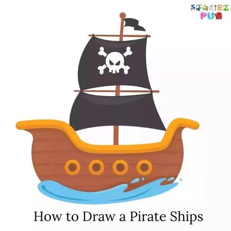 How to Draw a Pirate Ships – Step by Step Guide. Pirate Ship Drawing, Cool Numbers, Stories Funny, Pirate Ships, Drawing Lesson, Ship Drawing, T Shirt Painting, Inspirational Stories, Number 0