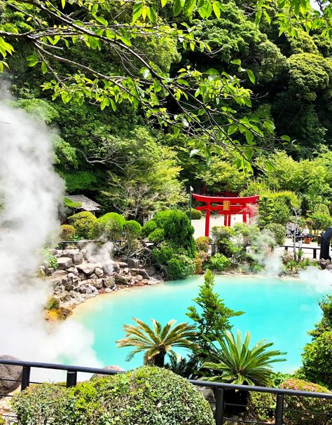 View of Umi Jigoku, the Sea Hell, one of the seven geothermal pools known as ‘Hells’ in Beppu, Oita Prefecture [OC] The post View of Umi Jigoku, the Sea Hell, one of the seven geothermal pools known as ‘Hells’ in Beppu, Oita Prefecture [OC] appeared first on Alo Japan. Beppu, Oita, Japan Photo, The Seven, Japan Travel, Pool, Japan, Water