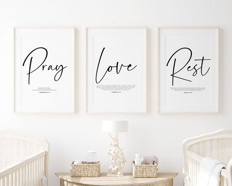 Bible Verse Wall Art Decor, Scripture Wall Decor Bedroom, Christian Wall Decor Ideas Bedroom, Love Quotes Wedding, Christian Minimalist, Wall Frame Design, Bible Quotes Pictures, Pretty Wall Art, Bible Artwork