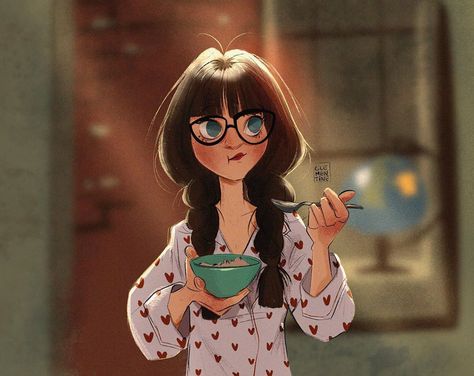 Clementine Petrova on Instagram: “This one is an illustration of one of my favourite shows - New Girl 🍿 I bet that’s what most of us look like during lockdown- PJs and food…” Girl Thinking Illustration, Busy Girl Illustration, Girl And Coffee Illustration, Jess New Girl, Girl With Cat Illustration, Depreciation Illustration Girl, Cartoon Sketches, Woman Illustration, Girls Illustration