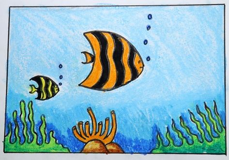 How to draw easy fish drawing | Fish aquarium drawing | Fish drawing Fish Aquarium Drawing, Scenery Drawing With Oil Pastels, Aquarium Drawing, Directed Drawing Kindergarten, Easy Fish Drawing, Draw A Fish, Drawing With Oil Pastels, Underwater Drawing, Scenery Drawing For Kids