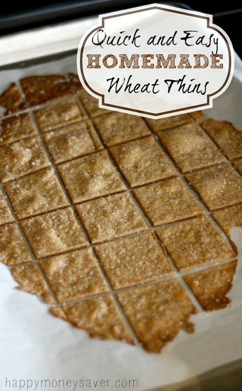 Homemade Wheat Crackers, Homemade Crackers Recipe, Wheat Flour Recipes, Make Your Own Crackers, Wheat Crackers, Wheat Thins, Wheat Recipes, Homemade Crackers, Cracker Recipes