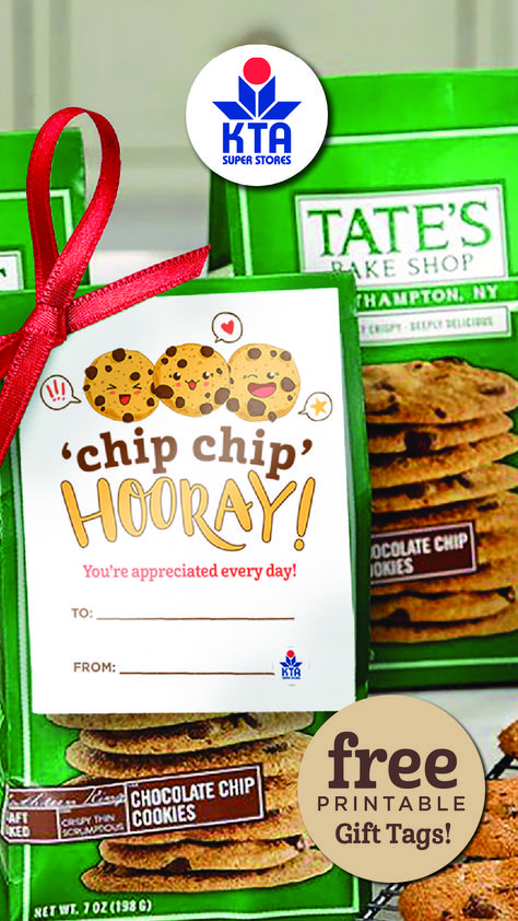 🍪 CHIP-CHIP HOORAY, WE APPRECIATE YOU EVERY DAY! Download & Print this free Cookie Gift Tag. Perfect for Administrative Professionals Day, Teachers Appreciation, or just to show someone their special! Administrative Week Gift Ideas, Cookie Teacher Appreciation Printable, Free Cookie Printable, Cookie Appreciation Sayings, Cookie Tags Printable Free, Administrative Professionals Day Gifts Ideas, Chip Chip Hooray Printable Free, Admin Professionals Day Gift Ideas, Chip Chip Hooray Printable