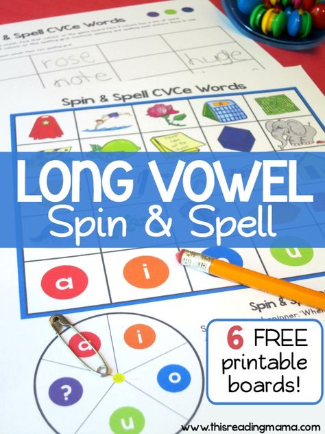 Short Vowel Games, Long Vowels Activities, Magnet Letters, Teaching Vowels, Vowel Activities, Cvce Words, Spelling Games, Long Vowel, Long Vowels