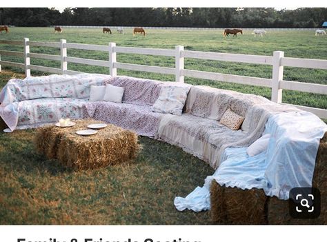 Hay Bale Wedding, Hay Bale Seating, Party Seating, Wedding Planning Book, Rustic Outdoor Wedding, Hay Bales, Outdoor Wedding Decorations, Rustic Outdoor, Garden Parties