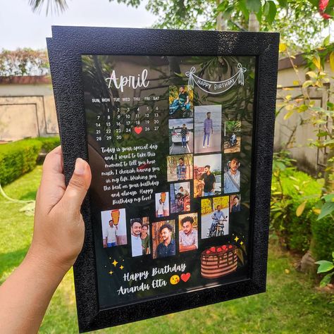 Trending calendar photo frames 499/- freeship, 💕 WhatsApp 9679727880 to place your orders! #frame #photoframe #framing #gifts #birthday Calendar Frame Ideas, Birthday Photo Frame Ideas, Calender Gift, Calendar Photo, Birthday Photo Frame, Happy Birthday My Love, Photo Frame Gift, Photo Frame Design, April Birthday