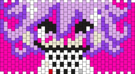 Danganronpa Kandi Pattern, Kuromi Kandi Pattern, Kandi Charms Patterns, Mlp Kandi, Kandi Patterns Templates, Kandi Patterns Cuff, Kandi Projects, Kandi Beads, Kandi Cuff Patterns