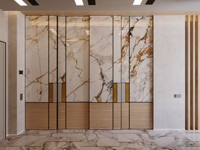 Interior Design Using Marble And Wood Combinations Laminate Combination For Bedroom, Marble Cupboard Design, Marble Wardrobe Design Bedroom, Laminate Design For Wardrobe, Laminated Wardrobe Design, Wood Wardrobe Design Modern, Wall Laminate Design, Marble Laminate Wardrobe, Marble Wardrobe Design