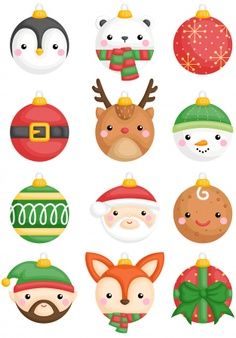 User10320847 | Fotos y Vectores gratis Christmas Ornaments Svg, Kawaii Drawing, Christmas Balls Decorations, Ornament Svg, Ideas Navidad, Ball Decorations, Navidad Diy, Christmas Characters, Santa Ornaments