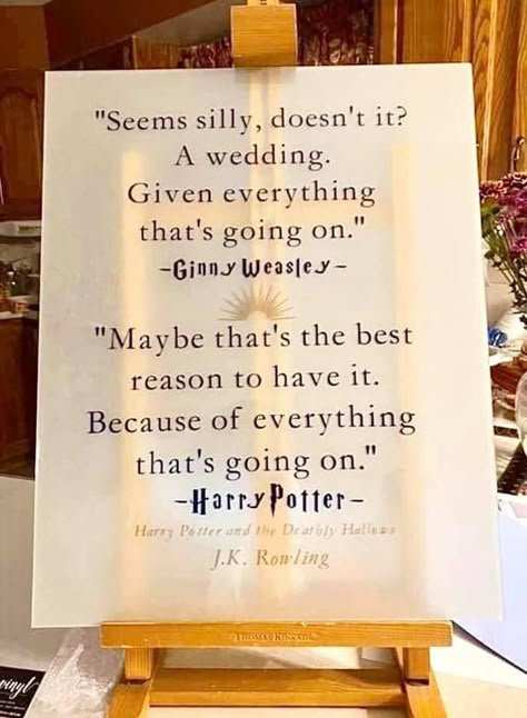 Ginny Harry Wedding Quote Muggle To Mrs Bachelorette, Harry Potter Wedding Shower Ideas, Harry Potter Bachelorette Party, Hp Wedding, Harry Potter Bachelorette, Harry Potter Shower, Harry Potter Bridal Shower, Harry Wedding, Harry Potter Wedding Theme