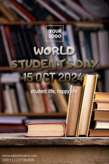 World Student's Day Poster Student's Day, Linkedin Background Image, Linkedin Background, Kindle Book Cover, Students Day, Concept Map, Campaign Posters, Blog Header, Facebook Event