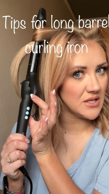 Lindsey Perez on Instagram: "If you struggle using a longer barrel iron, try this ❤️ Bioionic extended barrel 1 inch. Linked on my Amazon in my bio #hairtutorial #longbarrel #hairstyles #curls" How To Curl Hair With Bio Ionic, Bioionic Curling Iron Tutorial, Bioionic Long Barrel Curling Iron, Bio Ionic Curling Iron Tutorial, 1 Inch Barrel Curls, Bioionic Curling Iron, 2 Inch Barrel Curls, Large Barrel Curling Iron Hairstyles, 1.25 Inch Curls