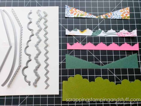 Stampin Up Basic Borders, Basic Borders Dies, Stamping Techniques Card Tutorials, Craft Paper Storage, Paper Layout, Free Stamps, Card Making Tips, Card Making Tutorials, Stamping Techniques