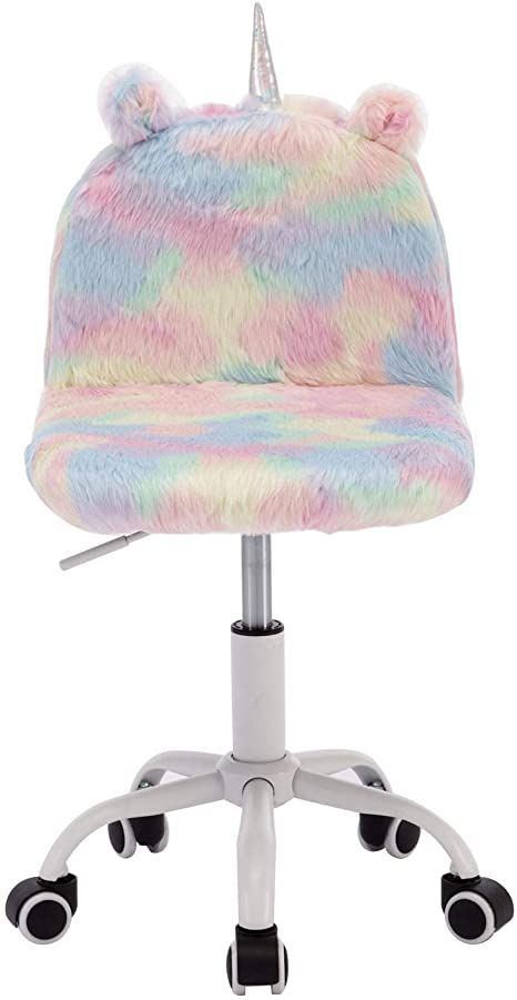 Study Desk Chair, Kids Study Desk, Girls Vanity, Girl Desk, Colorful Desk, Desain Pantry, Rolling Chair, Kids Desk, Kids Desk Chair