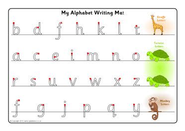 Giraffe, tortoise and monkey letter formation mats (SB9175) - SparkleBox Handwriting Intervention, Nelson Handwriting, Number Preschool, Free Phonics Printables, Letter Formation Activities, Preschool Prewriting, Free Educational Printables, Writing Outline, Phonics Free