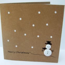 Creative Gift Card Ideas Christmas, Kids Homemade Christmas Cards, Button Cards Ideas, Simple Greeting Cards Handmade, Diy Christmas Cards Handmade Simple, Simple Christmas Cards To Make, Diy Christmas Greeting Cards, Christmas Button Art, Simple Christmas Cards Handmade