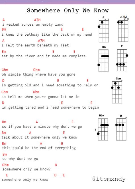 Somewhere Only We Know - Ukulele Somewhere Only We Know Piano Chords, Somewhere Only We Know Chords, I'm Not Angry Anymore Ukulele, No Surprises Radiohead Ukulele, Somewhere Only We Know Ukulele, Somewhere Only We Know Guitar Chords, When She Loved Me Ukulele, Somewhere Only We Know Ukulele Chords, Songs With Chords Piano