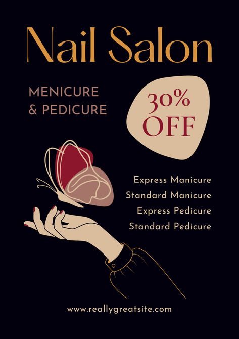 See more templates in my Canva portfolio 👉 https://www.canva.com/p/olegnik/ ⭐️ This design meets the following characteristics:  sale beauty salon discount promotional nail studio elegant fashion printable Canva Portfolio, Elegant Nail, Elegant Nail Art, Business Banner, Nail Studio, Elegant Nails, Canva Design, Art Business, Visual Content