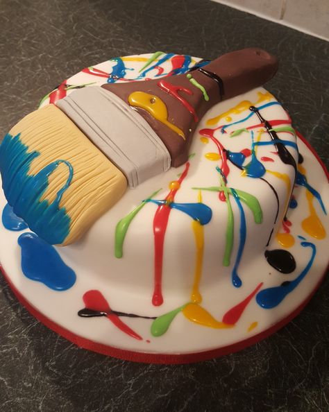 Paint Brush Cake, Painter Cake, Wedding Sheet Cakes, Painting Cake, Teacher Cakes, Pot Cakes, Cake Frosting Recipe, Cake Artist, Thanksgiving Inspiration