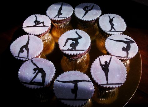 Gymnastics Cupcakes Ideas, Gymnastics Cupcakes, Gymnastics Party Ideas, Sports Cupcakes, Dance Cookies, Gymnastics Birthday Cakes, Sleepover Bday, Sport Cupcakes, Edible Markers